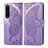 Leather Case Stands Butterfly Flip Cover Holder for Sony Xperia 1 III Clove Purple