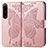 Leather Case Stands Butterfly Flip Cover Holder for Sony Xperia 1 IV Pink
