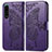 Leather Case Stands Butterfly Flip Cover Holder for Sony Xperia 5 III Purple