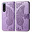 Leather Case Stands Butterfly Flip Cover Holder for Sony Xperia 5 III SO-53B Clove Purple