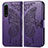 Leather Case Stands Butterfly Flip Cover Holder for Sony Xperia 5 III SO-53B Purple