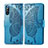 Leather Case Stands Butterfly Flip Cover Holder for Sony Xperia L4 Blue