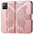 Leather Case Stands Butterfly Flip Cover Holder for Vivo iQOO U3 5G Pink