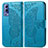 Leather Case Stands Butterfly Flip Cover Holder for Vivo iQOO Z3 5G Blue