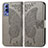 Leather Case Stands Butterfly Flip Cover Holder for Vivo iQOO Z3 5G Gray