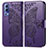 Leather Case Stands Butterfly Flip Cover Holder for Vivo iQOO Z3 5G Purple