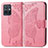 Leather Case Stands Butterfly Flip Cover Holder for Vivo iQOO Z6 5G Hot Pink
