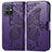 Leather Case Stands Butterfly Flip Cover Holder for Vivo iQOO Z6 5G Purple