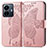 Leather Case Stands Butterfly Flip Cover Holder for Vivo iQOO Z6 Lite 5G Pink