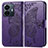 Leather Case Stands Butterfly Flip Cover Holder for Vivo iQOO Z6 Lite 5G Purple