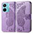 Leather Case Stands Butterfly Flip Cover Holder for Vivo iQOO Z6 Pro 5G Clove Purple