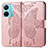 Leather Case Stands Butterfly Flip Cover Holder for Vivo iQOO Z6 Pro 5G Pink