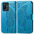 Leather Case Stands Butterfly Flip Cover Holder for Vivo iQOO Z6x Blue