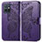 Leather Case Stands Butterfly Flip Cover Holder for Vivo T1 5G India Purple
