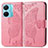 Leather Case Stands Butterfly Flip Cover Holder for Vivo T1 Pro 5G Hot Pink