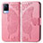 Leather Case Stands Butterfly Flip Cover Holder for Vivo V21 5G Hot Pink