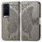 Leather Case Stands Butterfly Flip Cover Holder for Vivo X60 Pro+ Plus 5G Gray