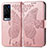 Leather Case Stands Butterfly Flip Cover Holder for Vivo X60 Pro+ Plus 5G Pink