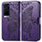 Leather Case Stands Butterfly Flip Cover Holder for Vivo X60 Pro+ Plus 5G Purple