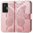 Leather Case Stands Butterfly Flip Cover Holder for Vivo X70 Pro 5G Pink