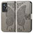 Leather Case Stands Butterfly Flip Cover Holder for Vivo X70t Gray