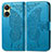 Leather Case Stands Butterfly Flip Cover Holder for Vivo Y02S Blue