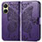 Leather Case Stands Butterfly Flip Cover Holder for Vivo Y02S Purple