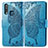 Leather Case Stands Butterfly Flip Cover Holder for Vivo Y12 Blue