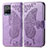 Leather Case Stands Butterfly Flip Cover Holder for Vivo Y21 Clove Purple