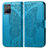 Leather Case Stands Butterfly Flip Cover Holder for Vivo Y21a Blue