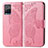 Leather Case Stands Butterfly Flip Cover Holder for Vivo Y21a Hot Pink