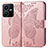 Leather Case Stands Butterfly Flip Cover Holder for Vivo Y22 Pink