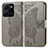 Leather Case Stands Butterfly Flip Cover Holder for Vivo Y35 4G Gray