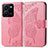 Leather Case Stands Butterfly Flip Cover Holder for Vivo Y35 4G Hot Pink