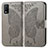 Leather Case Stands Butterfly Flip Cover Holder for Vivo Y3s (2021) Gray