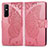 Leather Case Stands Butterfly Flip Cover Holder for Vivo Y73s 5G Hot Pink