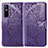 Leather Case Stands Butterfly Flip Cover Holder for Vivo Y73s 5G Purple