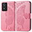 Leather Case Stands Butterfly Flip Cover Holder for Vivo Y74s 5G Hot Pink