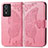 Leather Case Stands Butterfly Flip Cover Holder for Vivo Y76s 5G Hot Pink