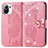 Leather Case Stands Butterfly Flip Cover Holder for Xiaomi Mi 11 Lite 4G Hot Pink