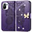 Leather Case Stands Butterfly Flip Cover Holder for Xiaomi Mi 11 Lite 4G Purple