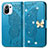 Leather Case Stands Butterfly Flip Cover Holder for Xiaomi Mi 11 Lite 5G NE Blue