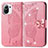 Leather Case Stands Butterfly Flip Cover Holder for Xiaomi Mi 11 Lite 5G NE Hot Pink