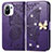 Leather Case Stands Butterfly Flip Cover Holder for Xiaomi Mi 11 Lite 5G NE Purple