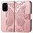 Leather Case Stands Butterfly Flip Cover Holder for Xiaomi Poco F3 5G Pink