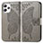 Leather Case Stands Butterfly Flip Cover Holder for Xiaomi Poco M6 Pro 5G Gray