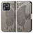 Leather Case Stands Butterfly Flip Cover Holder for Xiaomi Redmi 10 India Gray