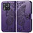 Leather Case Stands Butterfly Flip Cover Holder for Xiaomi Redmi 10 India Purple