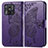 Leather Case Stands Butterfly Flip Cover Holder for Xiaomi Redmi 10 Power Purple