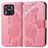 Leather Case Stands Butterfly Flip Cover Holder for Xiaomi Redmi 10C 4G Hot Pink